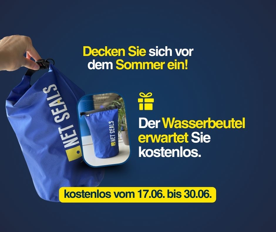 In June, receive the exclusive Net Seals waterproof Water Bag for free with your order!